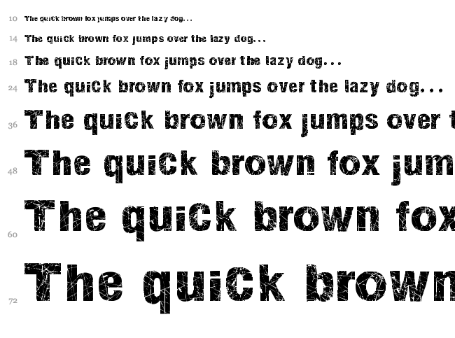 Action of the Time font waterfall